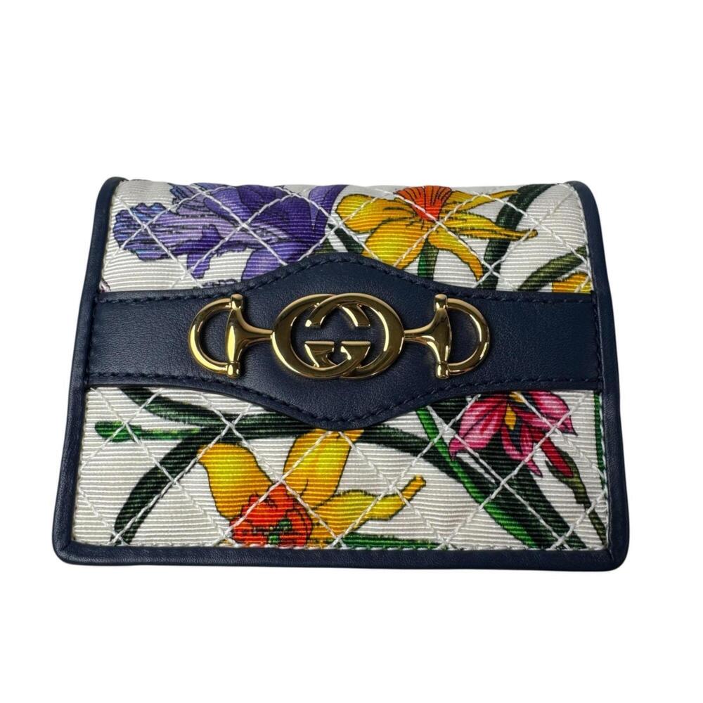 Gucci Zumi Flora Bi-fold Wallet Compact 536353 Women's